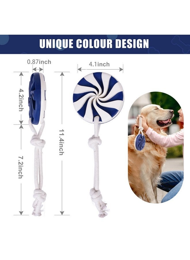 ألعاب الكلاب المصاصة العامة للمضغ العدواني، لعبة مضغ الأسنان القوية للكلاب، ألعاب الكلاب غير القابلة للتدمير للكلاب الكبيرة، ألعاب المضغ الغذائية، ألعاب التسنين للجراء، أزرق + أبيض - Image 2