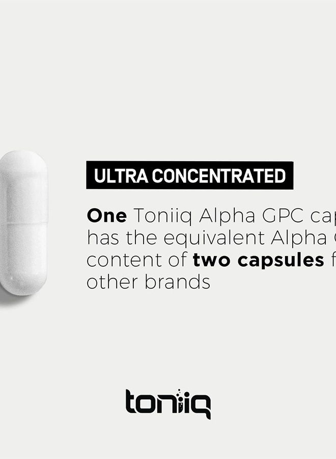 Toniiq كبسولات ألفا جي بي سي عالية النقاء - تركيبة مركزة 600 ملغ - 99%+ نقاء عالي وبيولوجي متاح - 120 كبسولة مكمل ألفا جي بي سي - Image 5
