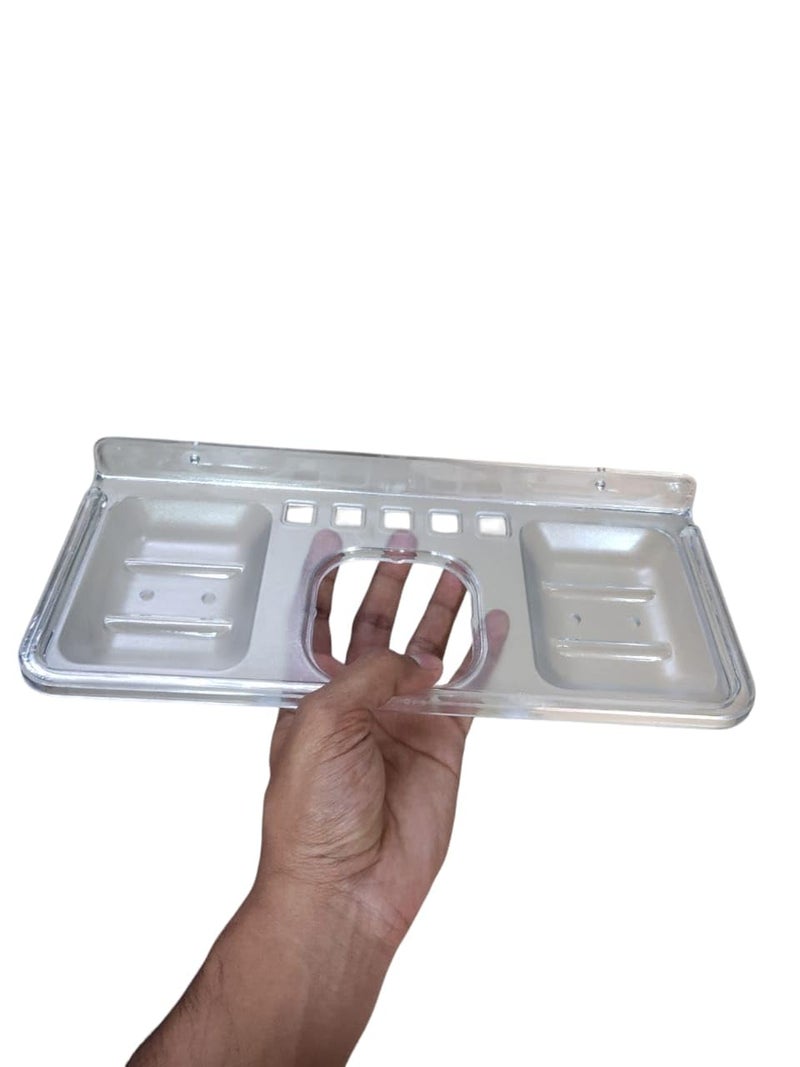 Fozti Unbreakable Abs Double Soap Dishes with Tumbler and Tooth Brush Holders Wall Mounted - Image 4