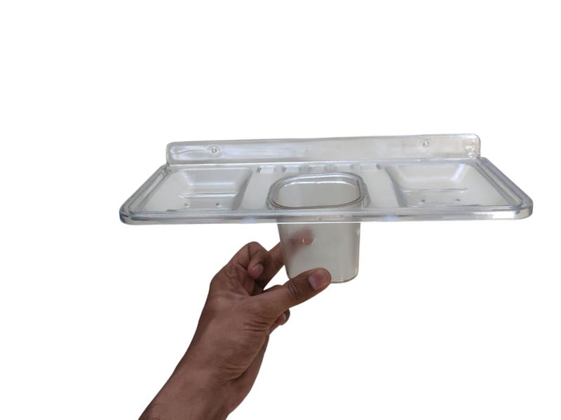 Fozti Unbreakable Abs Double Soap Dishes with Tumbler and Tooth Brush Holders Wall Mounted - Image 2
