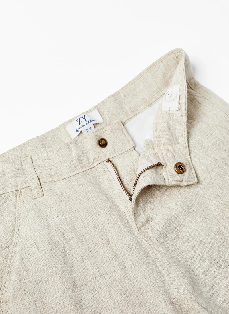 Zippy Zippy Shorts With Linen For Boys