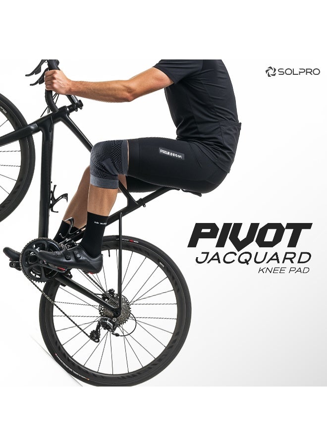 SOLPRO Pivot  Jacquard Knee Pad for Men & Women | Joint Stabiliser for All Sports, Gym & Rehab Workouts | Joint Pain Relief for Active Lifestyle Injury Recovery & Arthritis (Black/Dark Grey) - Image 2