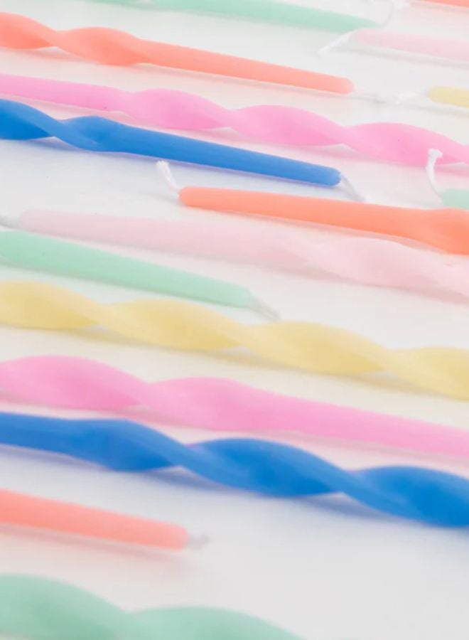 Meri Meri Mixed Twisted Long Candles - Image 3