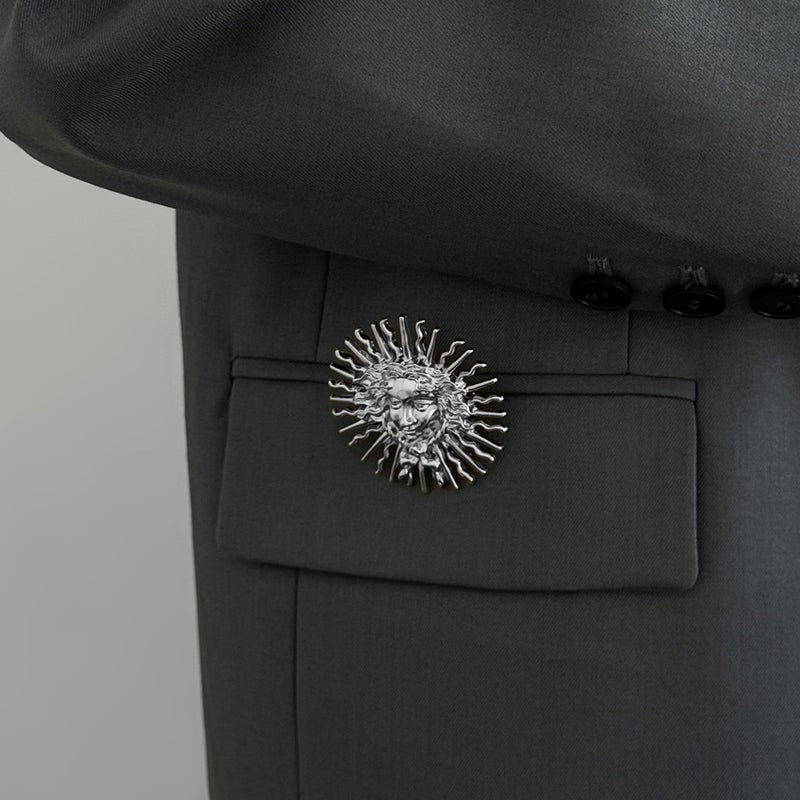 SHIXIN European and American Cross-Border Accessories: Creative Personalized Ins Sun Goddess Embossed Brooch, DIY Versatile Coral Pin - Image 2