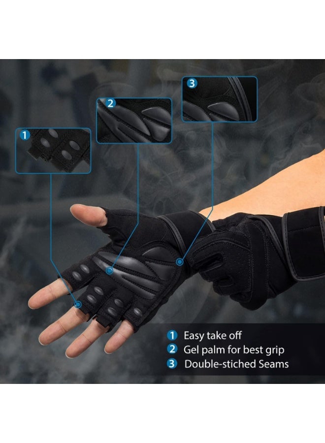 ماسكابوني قفازات تمرين لرفع الاثقال وتدريبات الصالة الرياضية مع جزء لدعم المعصم للرجال والنساء من اينيي، حماية كاملة لكف اليد للتدريب ورفع الاثقال والتمارين الرياضية وتمارين - Image 3