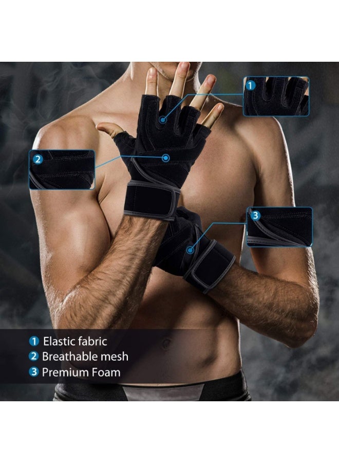 ماسكابوني قفازات تمرين لرفع الاثقال وتدريبات الصالة الرياضية مع جزء لدعم المعصم للرجال والنساء من اينيي، حماية كاملة لكف اليد للتدريب ورفع الاثقال والتمارين الرياضية وتمارين - Image 5