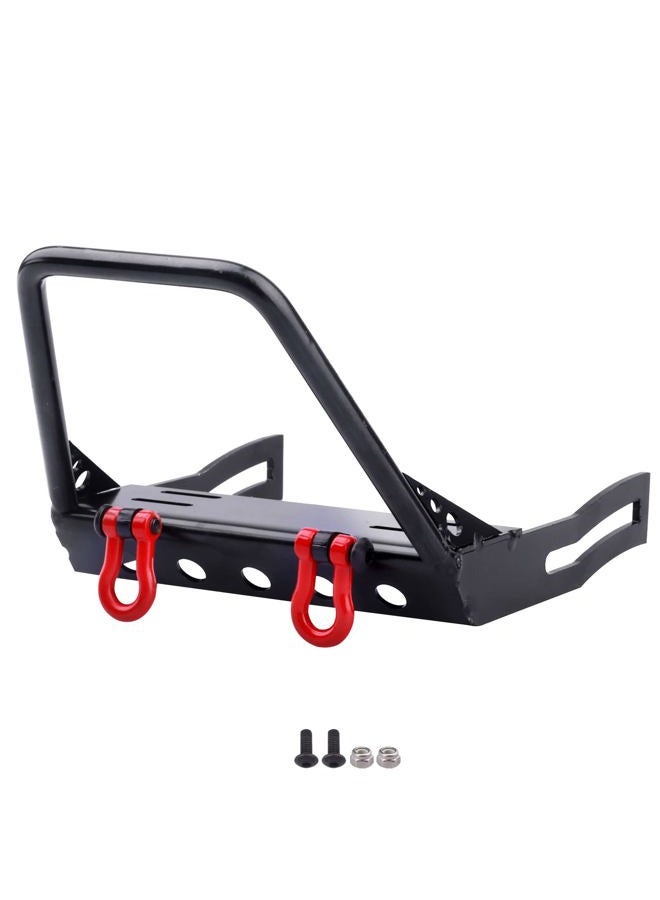 CrazyHobby Metal RC Crawler Front Bumper with Winch Mount Shackles for Axial SCX10 & SCX10 II Redcat Gen7 Gen 8 Upgrades (Type A) - Image 1