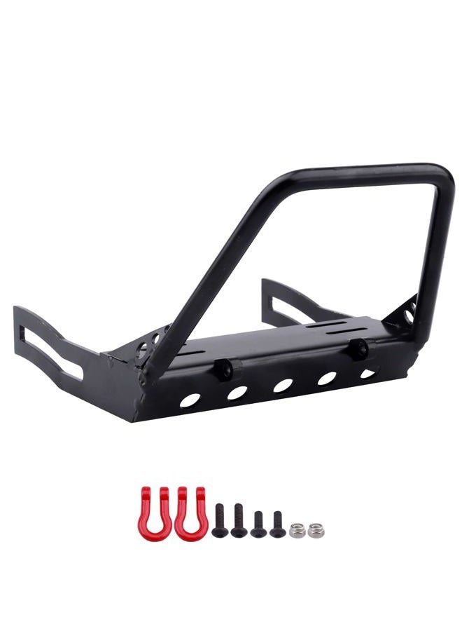 CrazyHobby Metal RC Crawler Front Bumper with Winch Mount Shackles for Axial SCX10 & SCX10 II Redcat Gen7 Gen 8 Upgrades (Type A) - Image 2