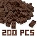 RWDTER 200 Pieces Classic Building Brick 2x4 Creative Building Toy DIY Suitable for Boys Girls and Teenagers Aged 6 Compatible with Lego 3001 Bulk Block Set Brown - Image 2