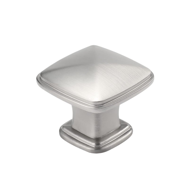 homdiy 25 Pack Cabinet Knobs Brushed Nickel Drawer Knobs Silver Square Kitchen Hardware for Dresser Bathroom Satin Nickel Door Handles for Kitchen CupboardZinc Alloy