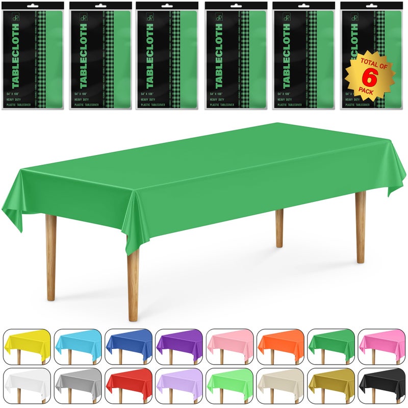 غطاء طاولة مستطيل بلاستيك خالي من BPA 54 × 108 بوصة 6 قطع من DecorRack