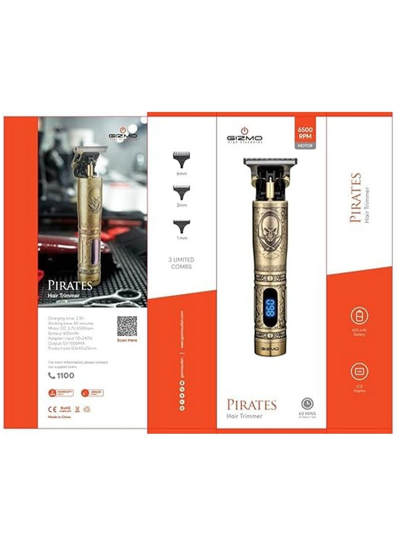 Power Hair Trimmer 6500RPM 600mAh - Gold