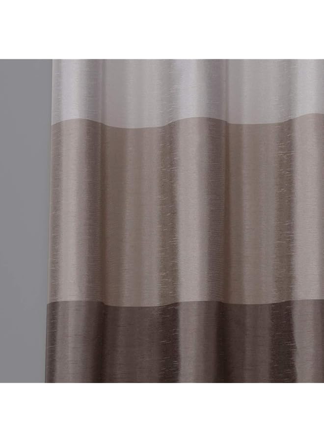 erorex Curtains Chateau Striped Faux Silk Grommet Top Panel Pair 54 Inch X84 Inch Taupe - Image 2