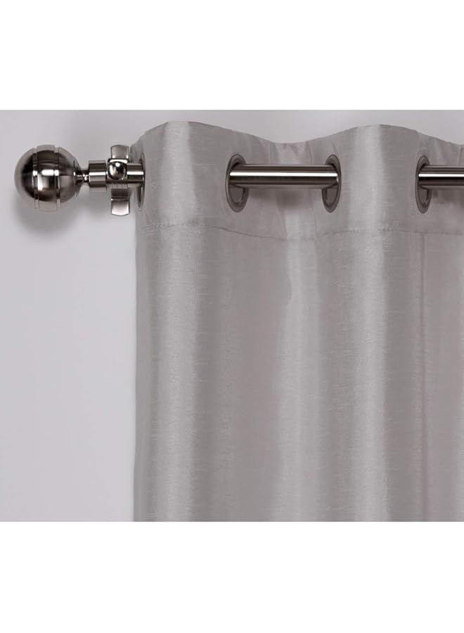 erorex Curtains Chateau Striped Faux Silk Grommet Top Panel Pair 54 Inch X84 Inch Taupe - Image 3