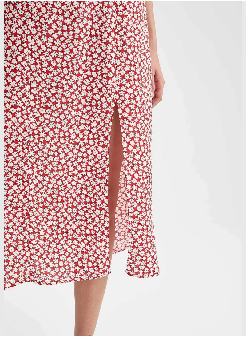 DeFacto Relaxed Fit Patterned Midi Dress