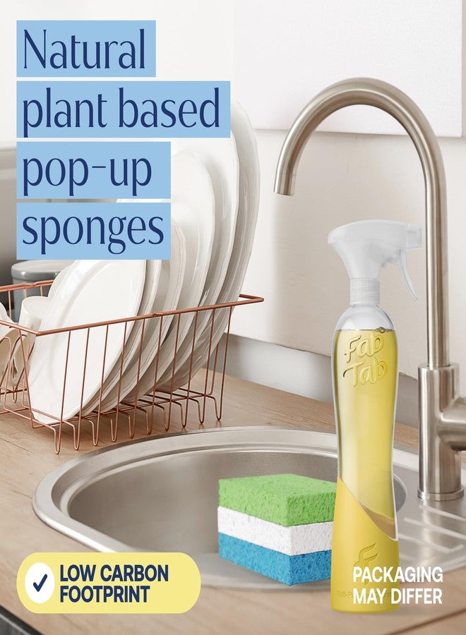 Fab Tab Pop-Up Sponges - 12 Count Cellulose Sponges - Self-Expanding, Highly Absorbent, Non-Scratch, Assorted Colors - for Kitchen, Bathroom & Countertop Cleaning - Image 2