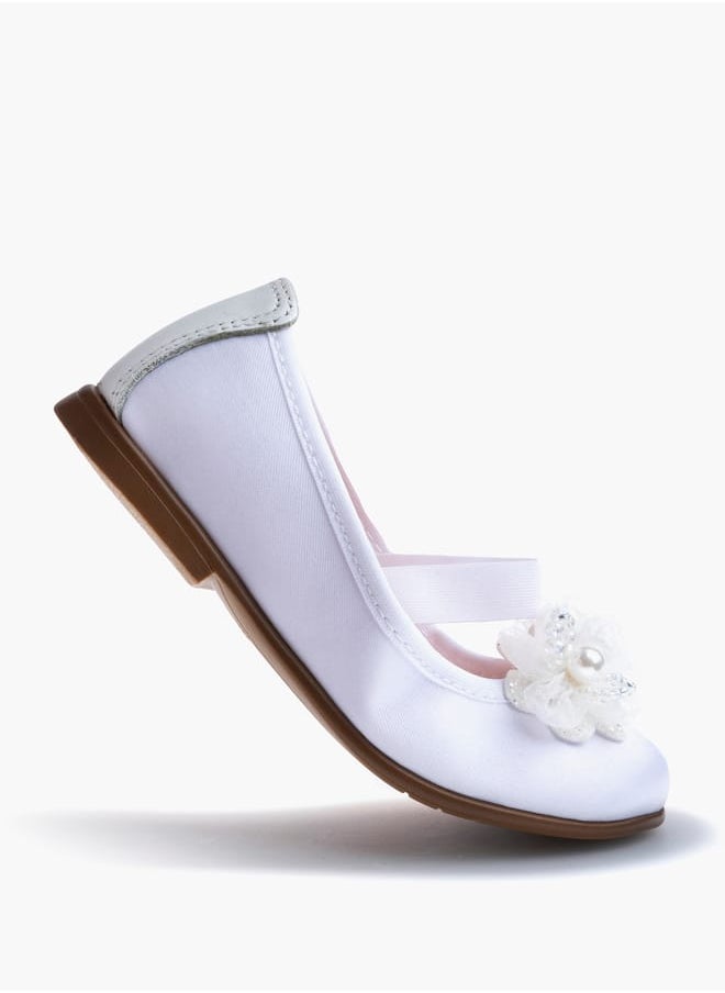 Pablosky Girls' Floral Accent Slip-On Ballerina Shoes with Elastic Strap  - Image 5