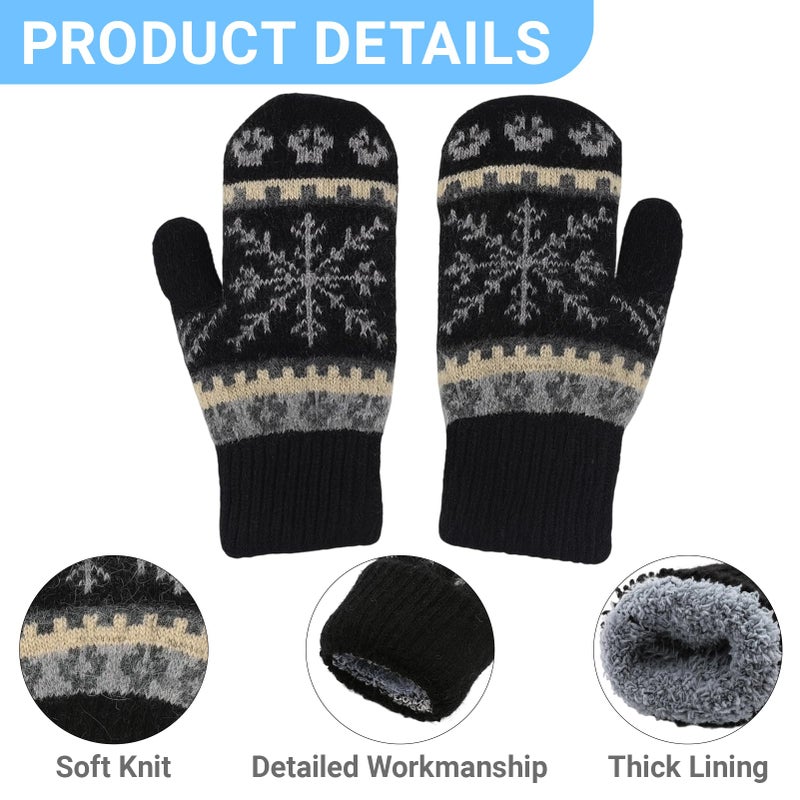 CaySep Winter Gloves Warm Knitted Mittens for Women Men Stretchy Knit Gloves Soft Elastic Mittens for Cold Weather - Image 3