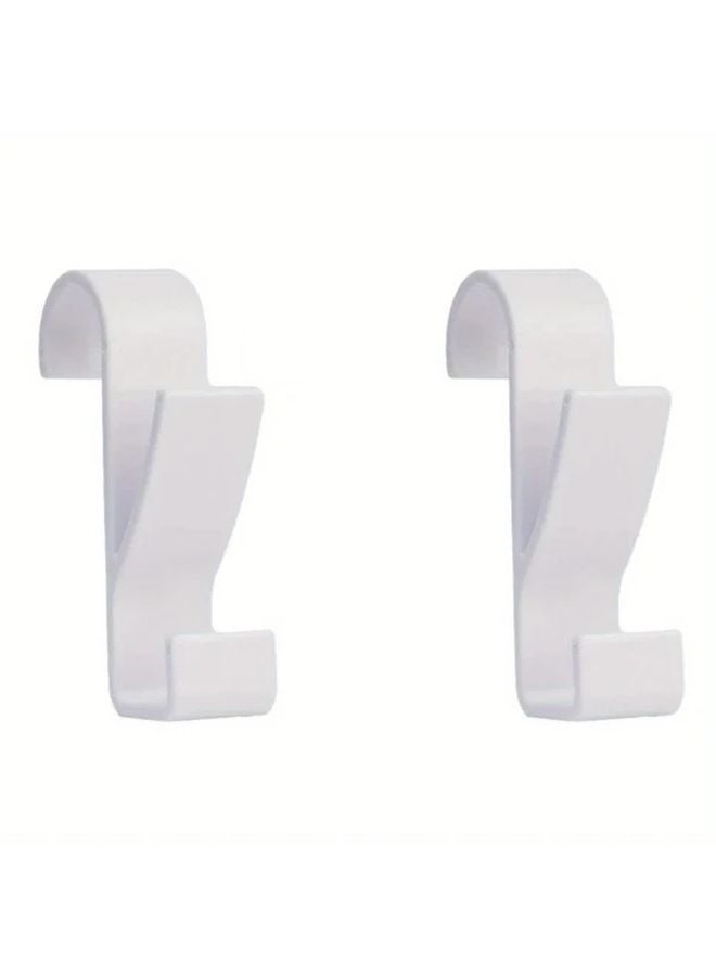 White Heated Towel Rail Hanger 2pcs Bathroom Drying Rack Clips Holder - Image 1