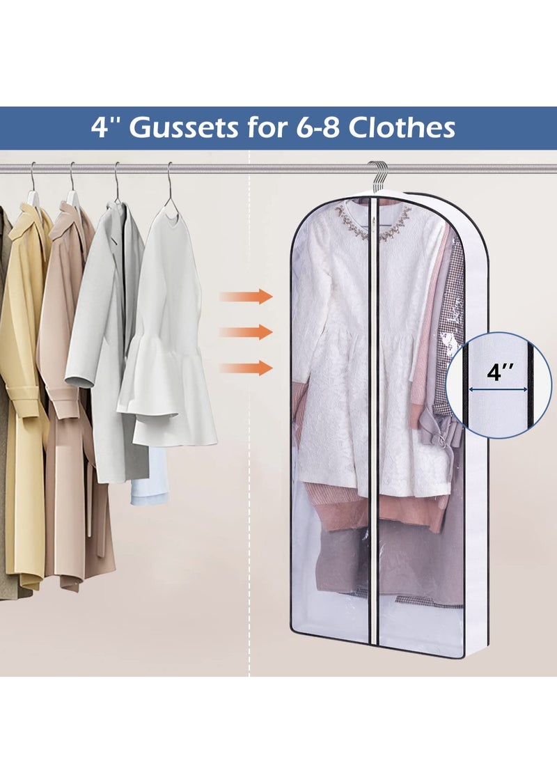 Arabest 50" Clear Garment Bags for Hanging Clothes Storage 4" Gussetes Dress Bags for Closet Storage Coat Cover for Suits, Sweater, Jacket, 5 Packs - Image 2