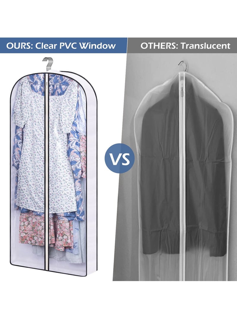 Arabest 50" Clear Garment Bags for Hanging Clothes Storage 4" Gussetes Dress Bags for Closet Storage Coat Cover for Suits, Sweater, Jacket, 5 Packs - Image 5