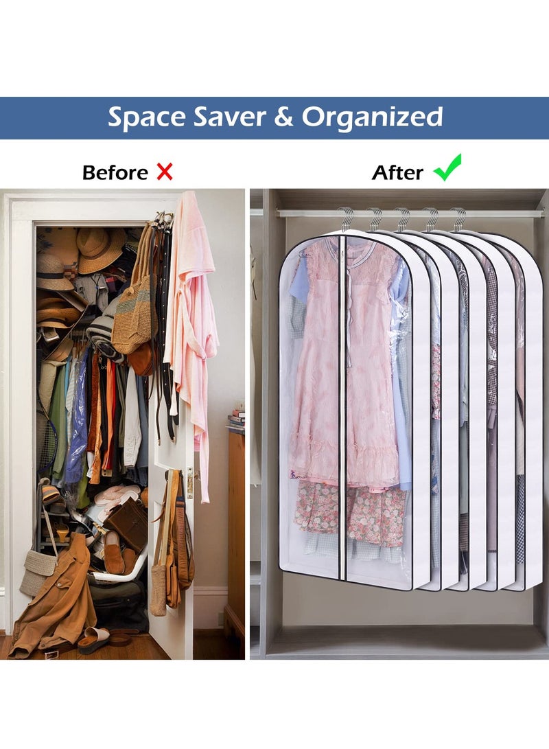 Arabest 50" Clear Garment Bags for Hanging Clothes Storage 4" Gussetes Dress Bags for Closet Storage Coat Cover for Suits, Sweater, Jacket, 5 Packs - Image 4