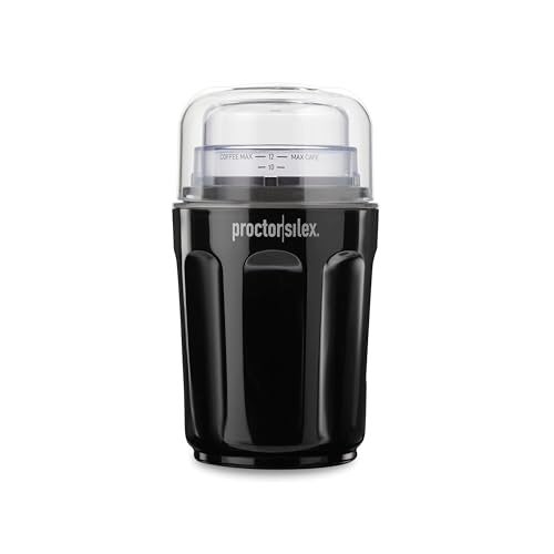 Proctor Silex Sound Shield Electric Coffee Grinder for Quiet Grinding, Stainless Steel Blades, Beans, Spices and More, 12 Cups, Black (80402) - Image 1