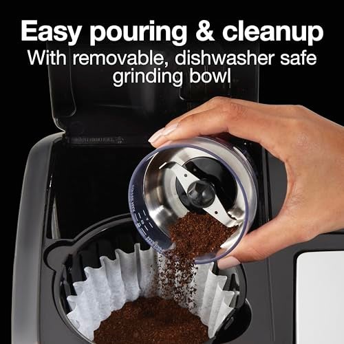 Proctor Silex Sound Shield Electric Coffee Grinder for Quiet Grinding, Stainless Steel Blades, Beans, Spices and More, 12 Cups, Black (80402) - Image 4
