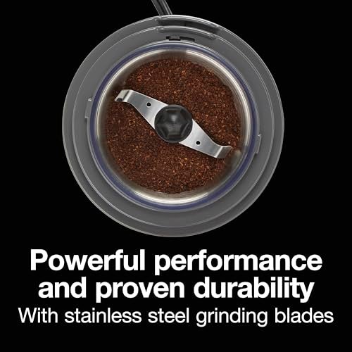 Proctor Silex Sound Shield Electric Coffee Grinder for Quiet Grinding, Stainless Steel Blades, Beans, Spices and More, 12 Cups, Black (80402) - Image 5