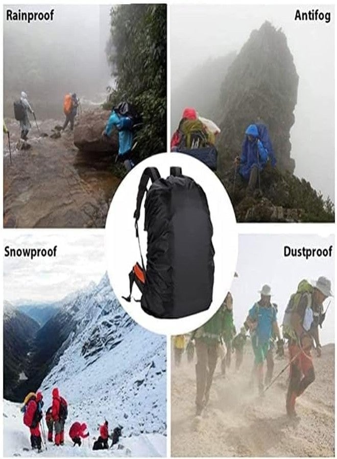 SENONJA Dust & Rain Cover for Backpack with Pouch, Waterproof Dustproof Rain Cover Bag Elastic Adjustable for School, College,Office, Trekking Bags (30L-35L,Black) - Image 3