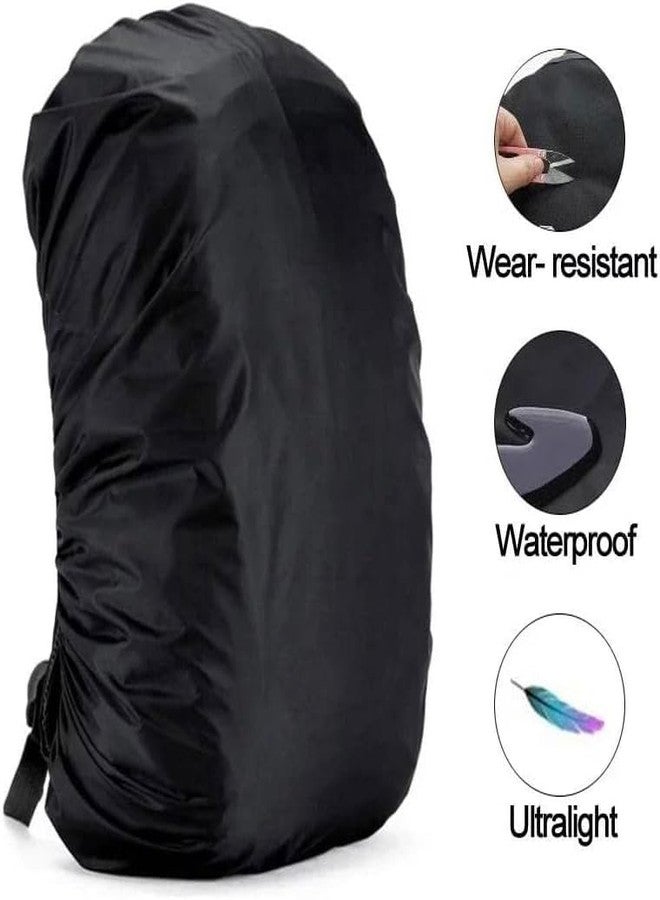SENONJA Dust & Rain Cover for Backpack with Pouch, Waterproof Dustproof Rain Cover Bag Elastic Adjustable for School, College,Office, Trekking Bags (30L-35L,Black) - Image 4