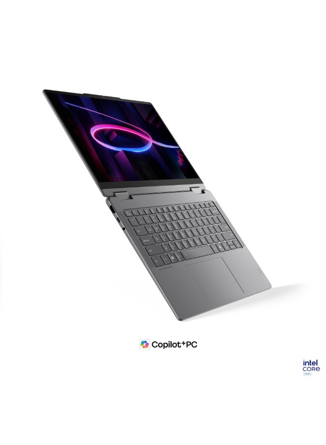 لينوفو Yoga 7 2-In-1 Convertible Laptop With 14 Inch WUXGA (1920x1200) Display, Intel Core Ultra 7-355 Processor/16GB RAM DDR5/1TB SSD/Integrated Graphics/Windows 11 Home/ English/Arabic Luna Grey - Image 2