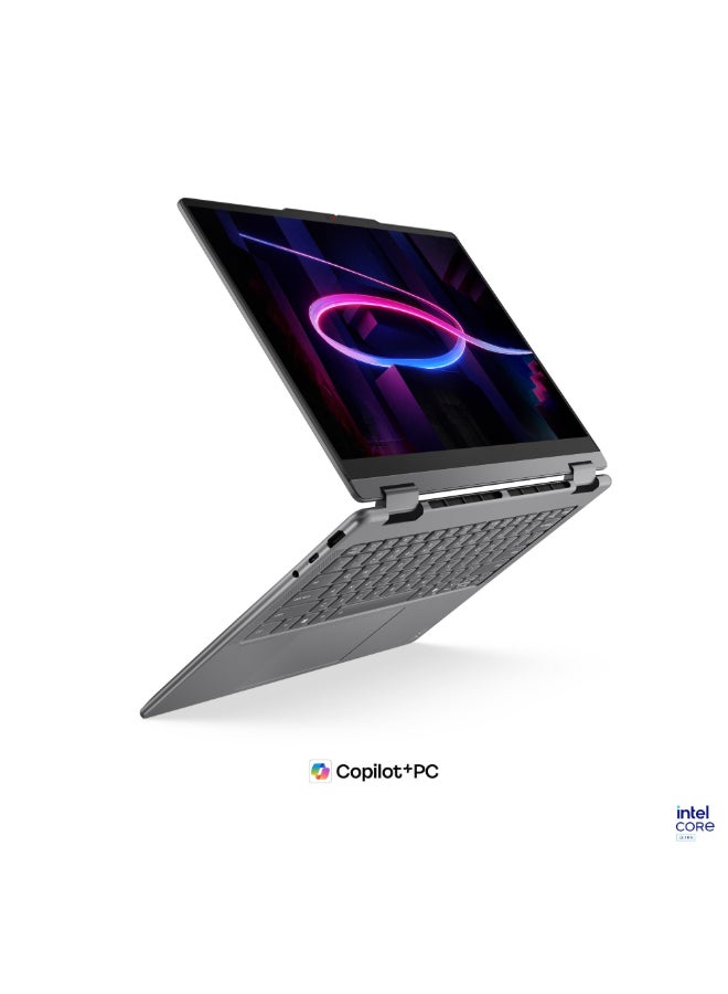 لينوفو Yoga 7 2-In-1 Convertible Laptop With 14 Inch WUXGA (1920x1200) Display, Intel Core Ultra 7-355 Processor/16GB RAM DDR5/1TB SSD/Integrated Graphics/Windows 11 Home/ English/Arabic Luna Grey - Image 3