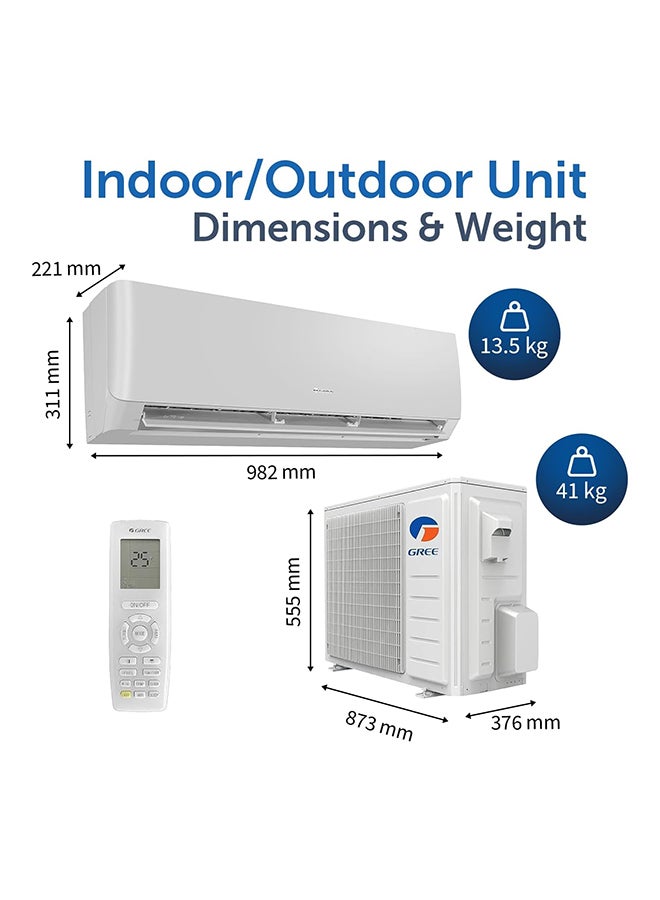 غراي مكيف هواء محمول جري 1.5 طن مع تحكم عن بعد، حماية قفل الأطفال، شاشة LED، تدفق هواء يصل إلى 17 متر، وظيفة وضع النوم، ضاغط دوار، Q4MATIC-P18C3 - ضمان كامل للقطع لمدة 5 سنوات - Image 2