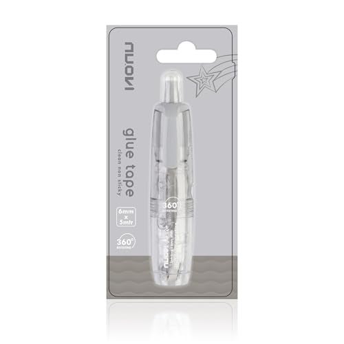 NUOVI Double-Sided Glue Tape Roller | Retractable Mechanism & 360° Rotating Head Design | Ideal for Scrapbooking, Craft, School, Office & DIY (Body Color May Vary) - Image 1