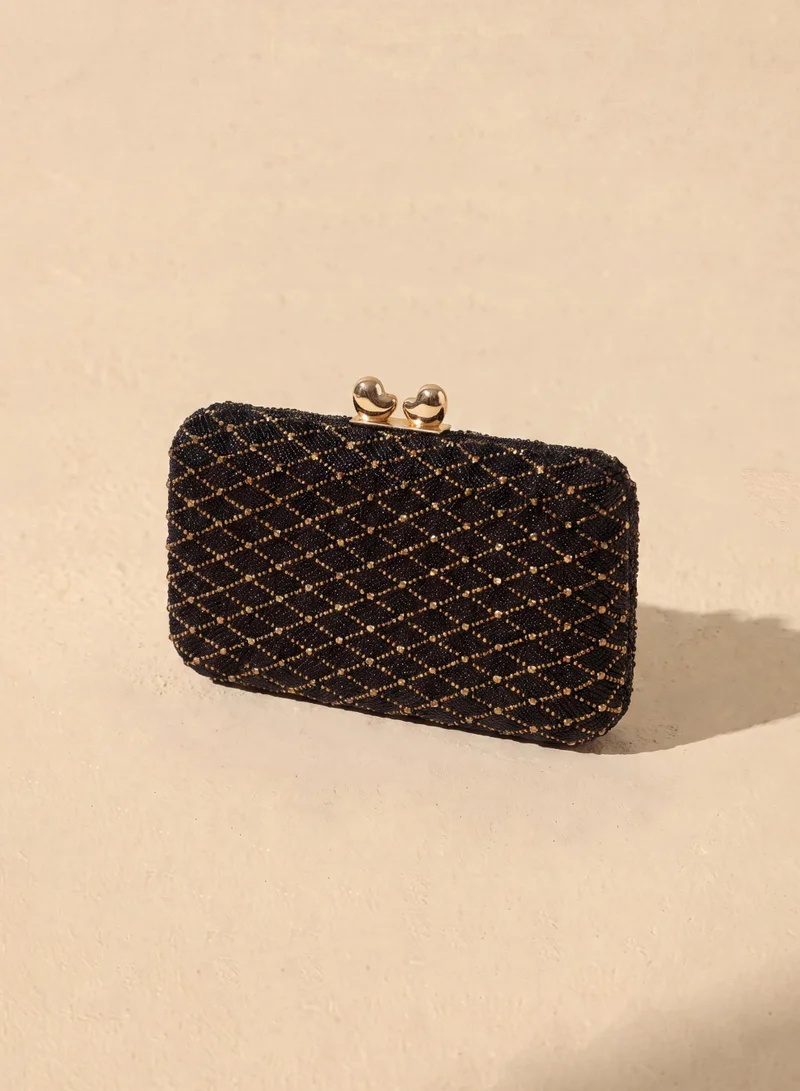 Sunfere Diamond Embellished Box Clutch