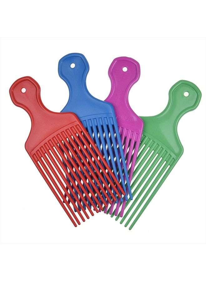 Kare Kind Kare & Kind Hair Pick Comb - 4 pcs - Ideal for Curly, Wavy, Afro Hair - For Hair Styling, Hairdressing, Detangle and Lift Hair - Smooth, Gentle Comb for Men, Women - Gift - Green, Blue, Purple and Red - Image 4
