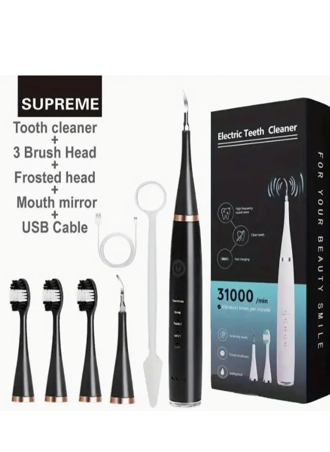 OASIS-TH - Electric Toothbrush Ultrasonic Tooth Cleaner Teeth Stains Plaque Remover 6 in 1 black - Image 1