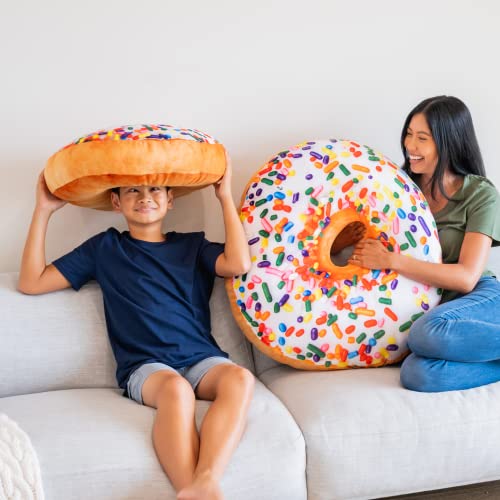 Much Comfort 22" 3D Sprinkle Donut Throw Pillow - Made with Super Soft & Ultra Premium Fabric - Cute, Comfortable, Plush Stuffed Doughnut Cake Cushion for Home Decor - Best Funny or Teen Gift - Medium - Image 5