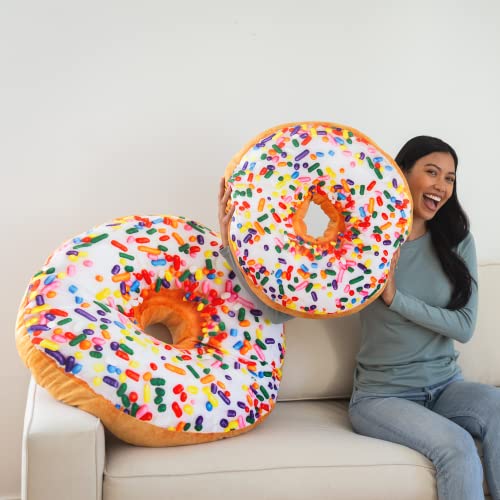 Much Comfort 22" 3D Sprinkle Donut Throw Pillow - Made with Super Soft & Ultra Premium Fabric - Cute, Comfortable, Plush Stuffed Doughnut Cake Cushion for Home Decor - Best Funny or Teen Gift - Medium - Image 3