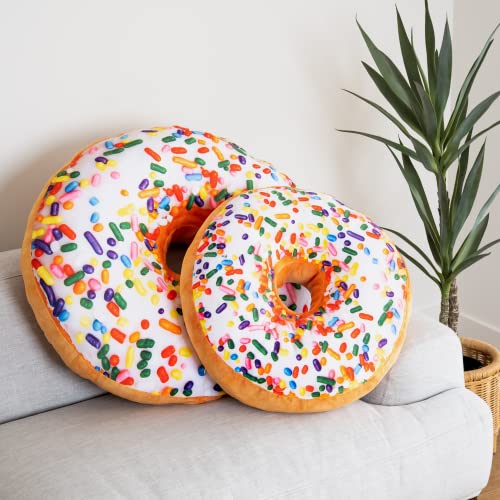 Much Comfort 22" 3D Sprinkle Donut Throw Pillow - Made with Super Soft & Ultra Premium Fabric - Cute, Comfortable, Plush Stuffed Doughnut Cake Cushion for Home Decor - Best Funny or Teen Gift - Medium - Image 4