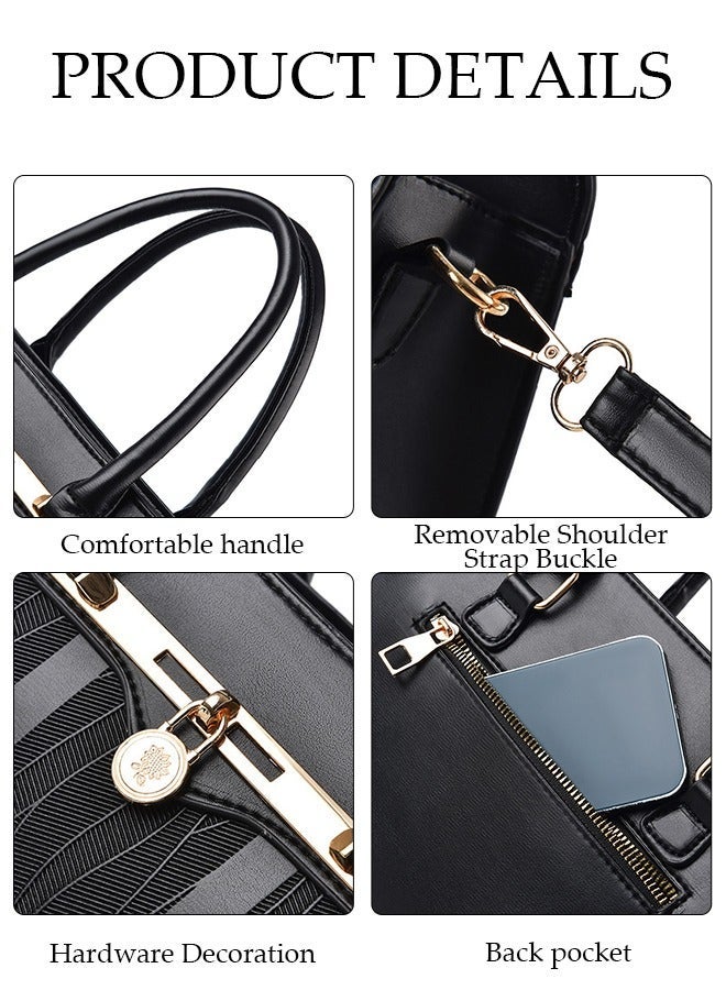 DUNISO Women's Vintage Tote Bag Handbags with Large Capacity Faux Leather Shoulder Bag Ladies Fashion Designer Satchel Crossbody Bag with Detachable Strap for Ladies - Image 5