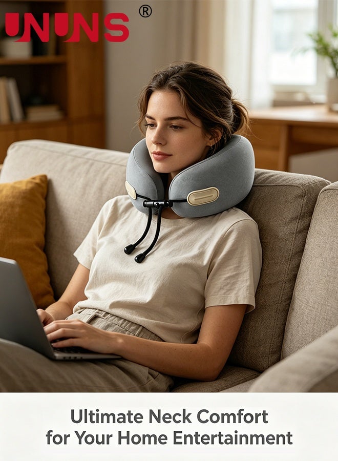 UNUNS Travel Pillow,Travel Neck Pillow U-Shaped Pillow Memory Foam Neck Pillow Adult Head & Neck Support,for Long Flights Plane,Office,Cars Sleeping & Rest (Grey) - Image 3