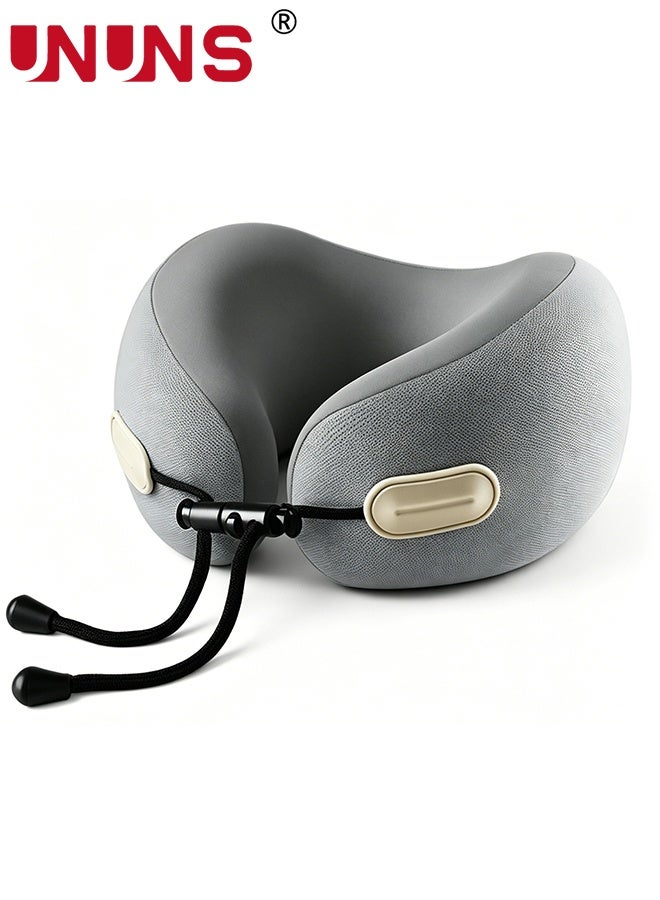 UNUNS Travel Pillow,Travel Neck Pillow U-Shaped Pillow Memory Foam Neck Pillow Adult Head & Neck Support,for Long Flights Plane,Office,Cars Sleeping & Rest (Grey) - Image 1