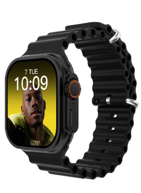IK-W30P Smart Watch Black Fitness Tracker with Heart Rate Monitor Sleep Tracking and Waterproof Design