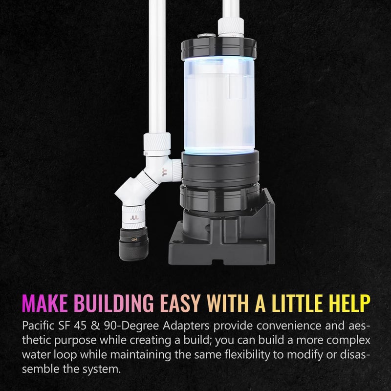 Thermaltake Pacific SF 45  90 Degree Adapter WhiteDIY LCSFittings CLW398CU00WTA - Image 4