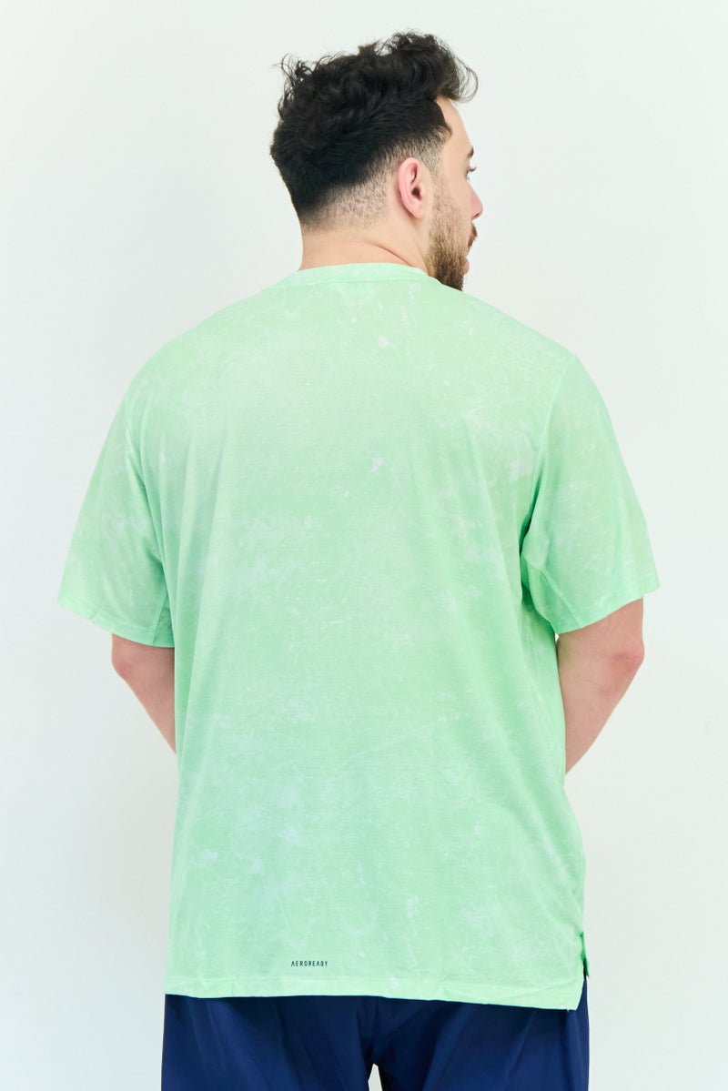 Adidas تي شيرت رياضي للرجال بأكمام قصيرة لتمارين القوة، أخضر فاتح - Image 3