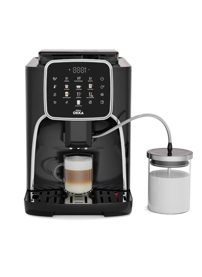 arzum okka - Pro M Fully Automatic Espresso Machine - OK0028-05 - Black&Chrome - Image 1