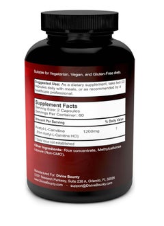Divine Bounty Divine Bounty Acetyl L-Carnitine 1200mg 120 Capsules  - Image 2