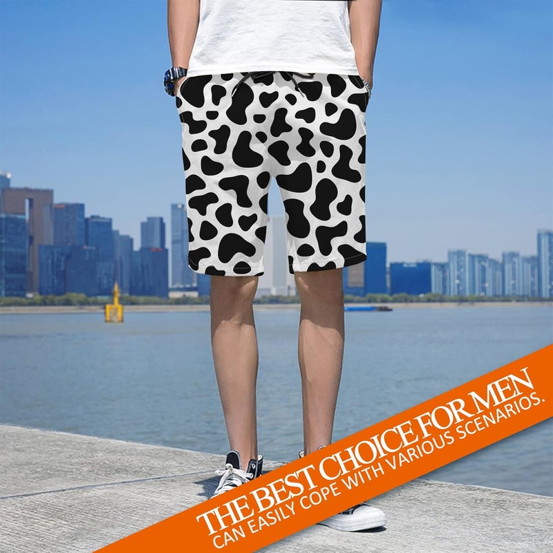 SAPOY Men's Board Shorts Cow Print Quick Dry Swim Trunks Beach Shorts with Pockets - Image 5